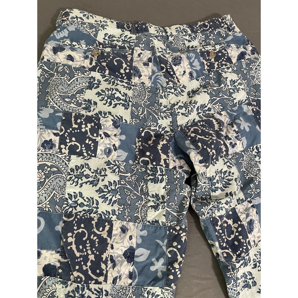 J.Crew Men’s 33x32 Blue White Patchwork Paisley Pants Excellent Cond - Picture 11 of 14